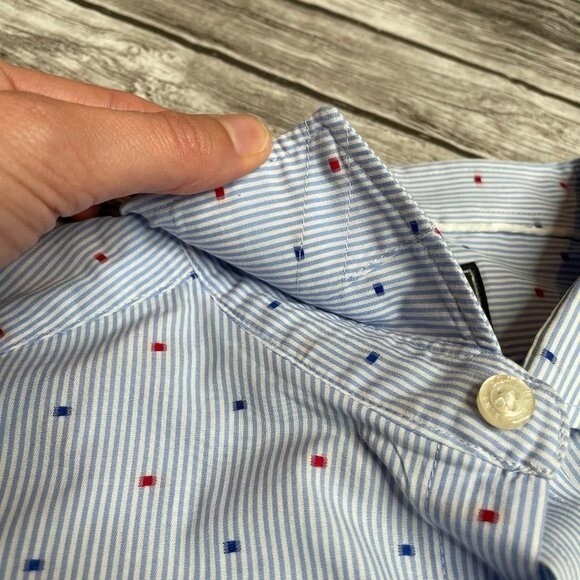 J.A.C.H.S. Manufacturing Co. Button Down Shirt Size 16.5 34-35 Red White & Blue - Picture 6 of 14